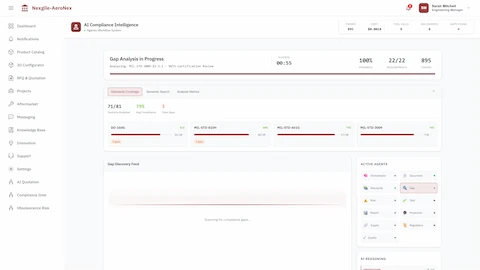 Results Dashboard - Compliance findings categorized by DO-160G, MIL-STD standards
