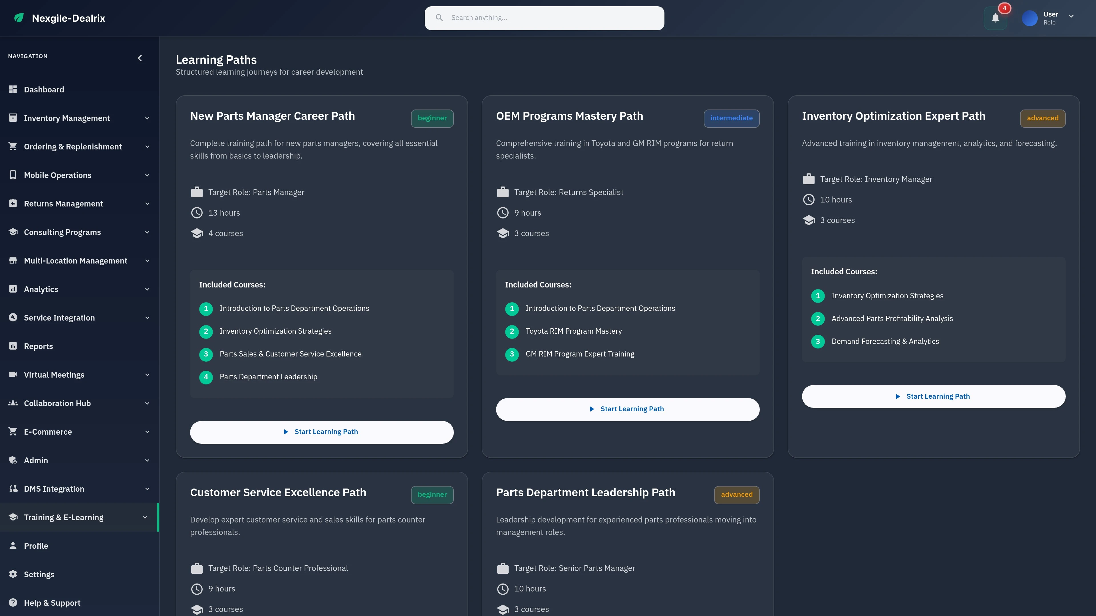 Learning Paths Portal - Personalized training and certification pathways
