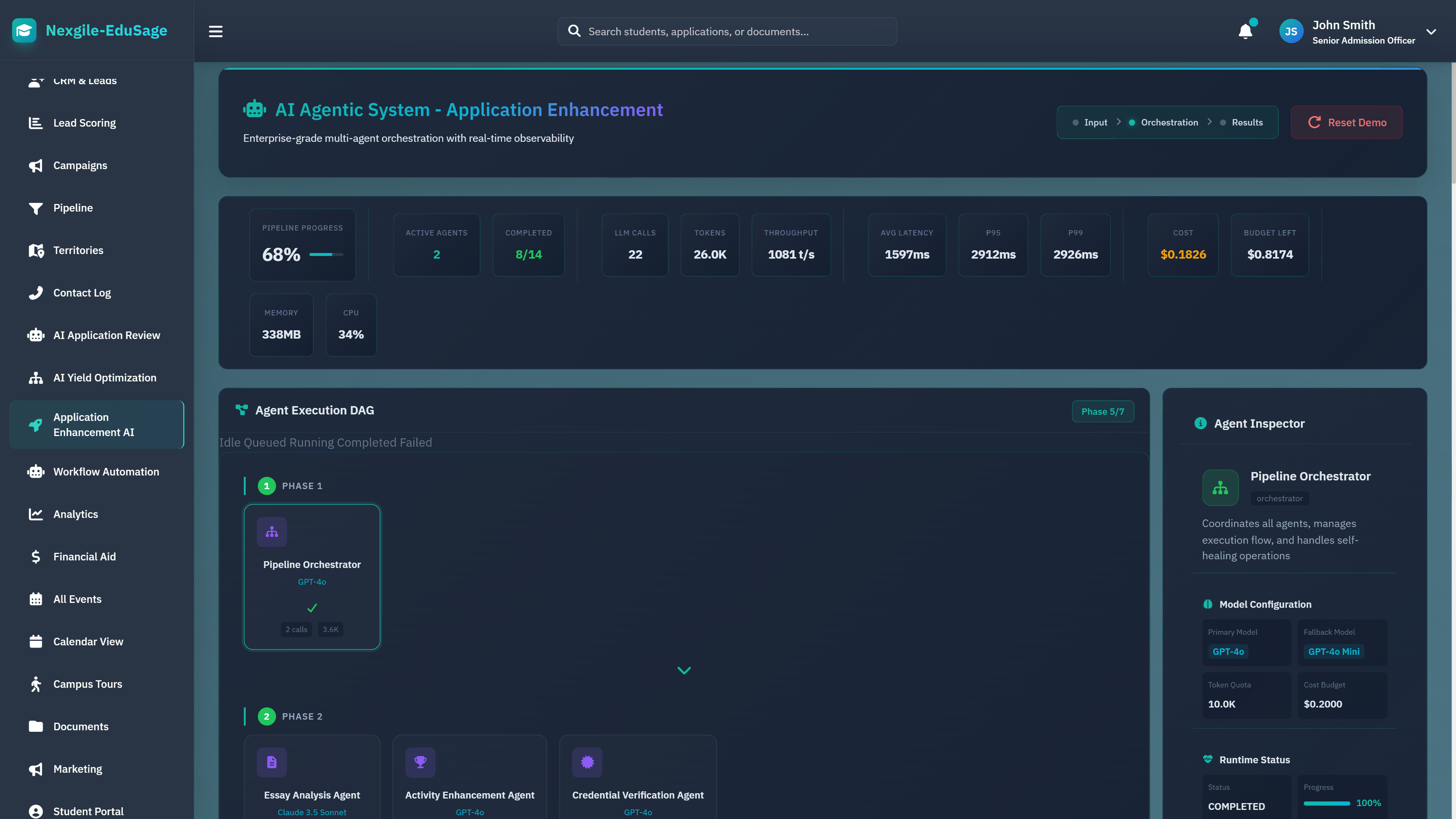Agent Orchestration - Real-time execution and metrics