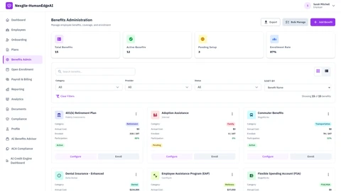 Employer Benefits Administration Dashboard