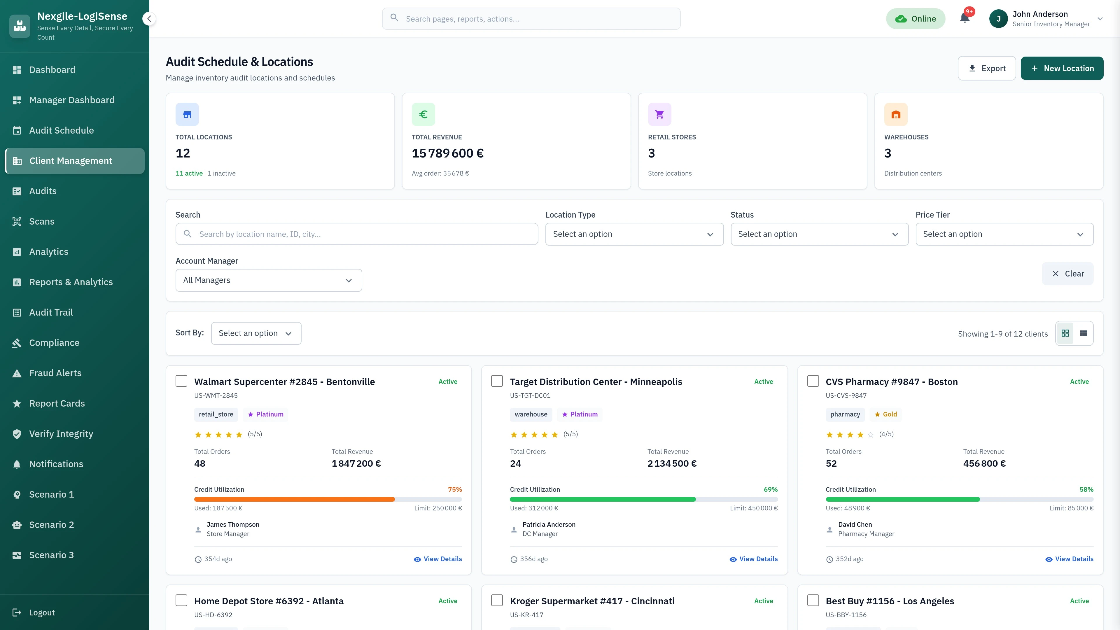 Nexgile-LogiSense Command - Clients Portal Dashboard