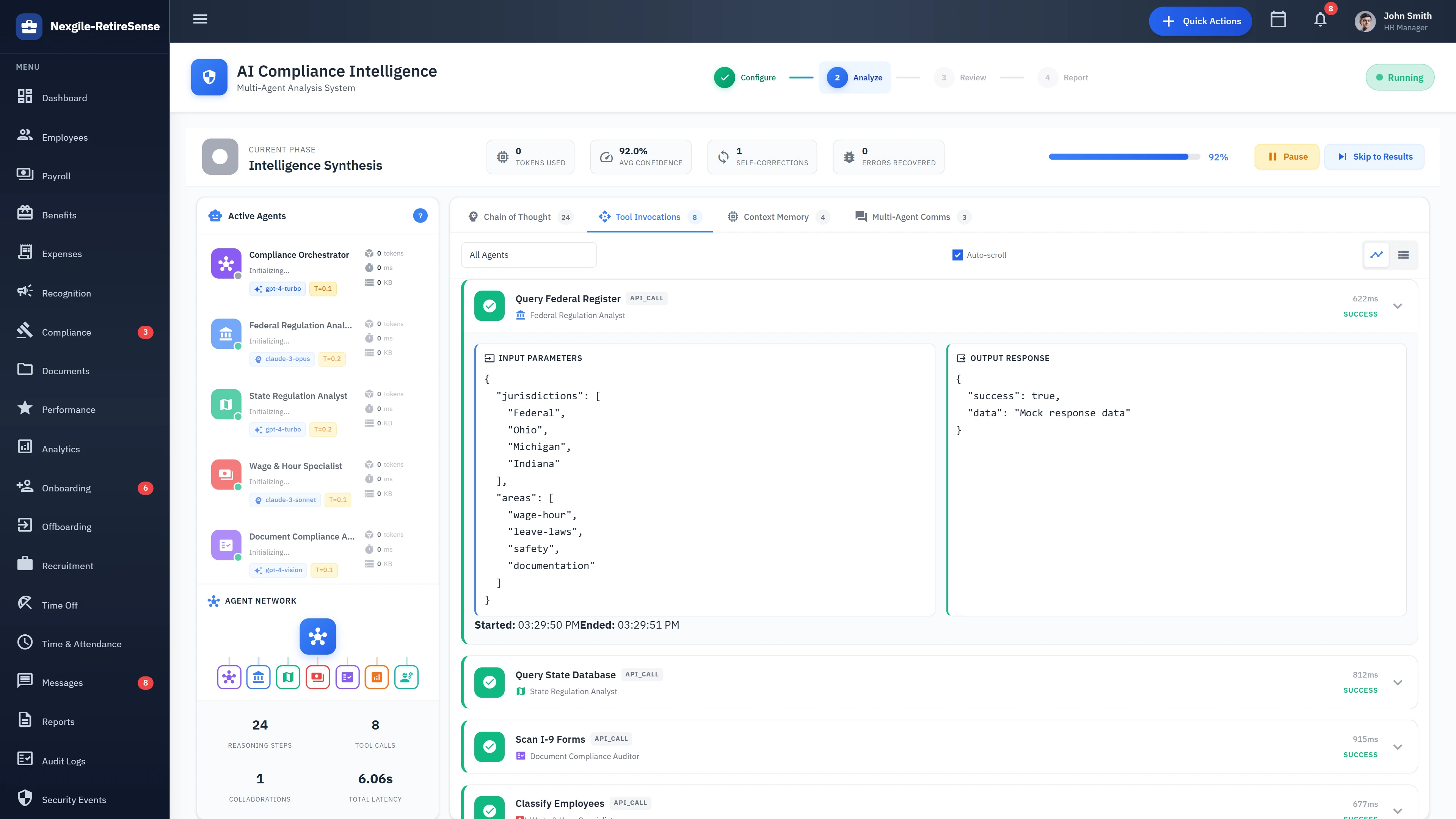 Intelligence Synthesis - Active AI agents querying regulatory databases with real-time code analysis