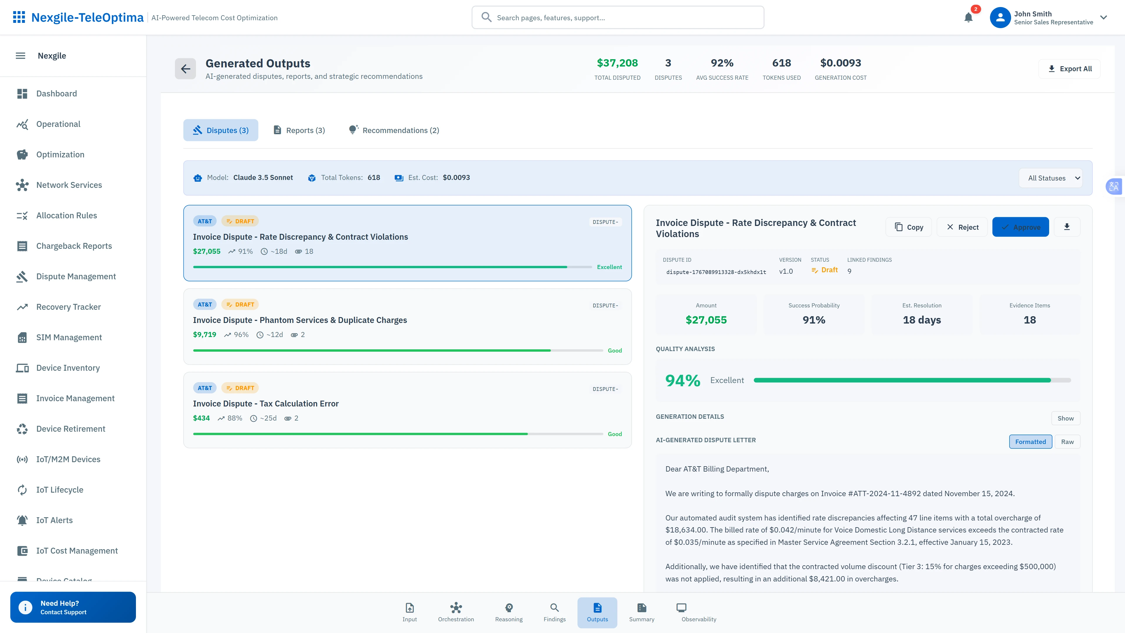 AI-Generated Dispute Packages - Automated dispute creation with evidence, success predictions, and recovery tracking